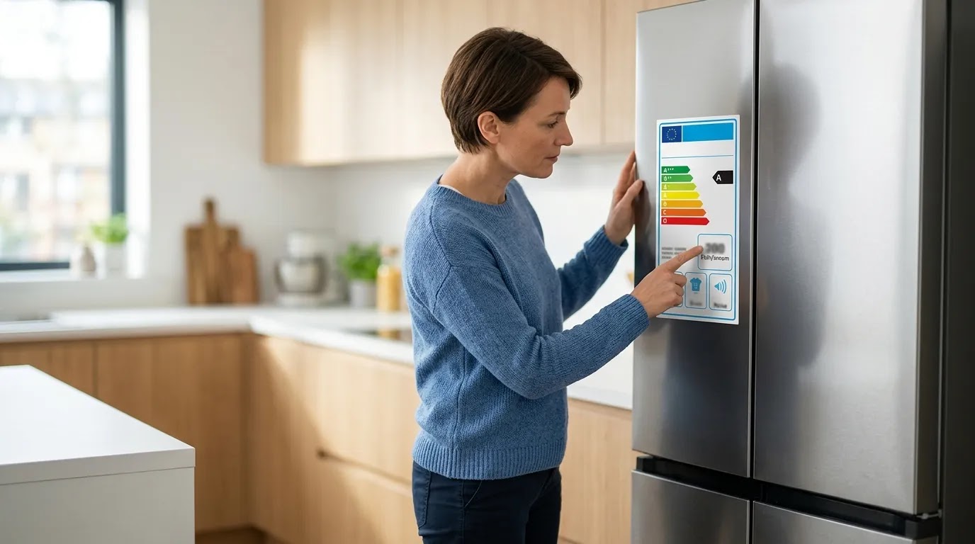 Etiqueta de eficiencia energética de un refrigerador