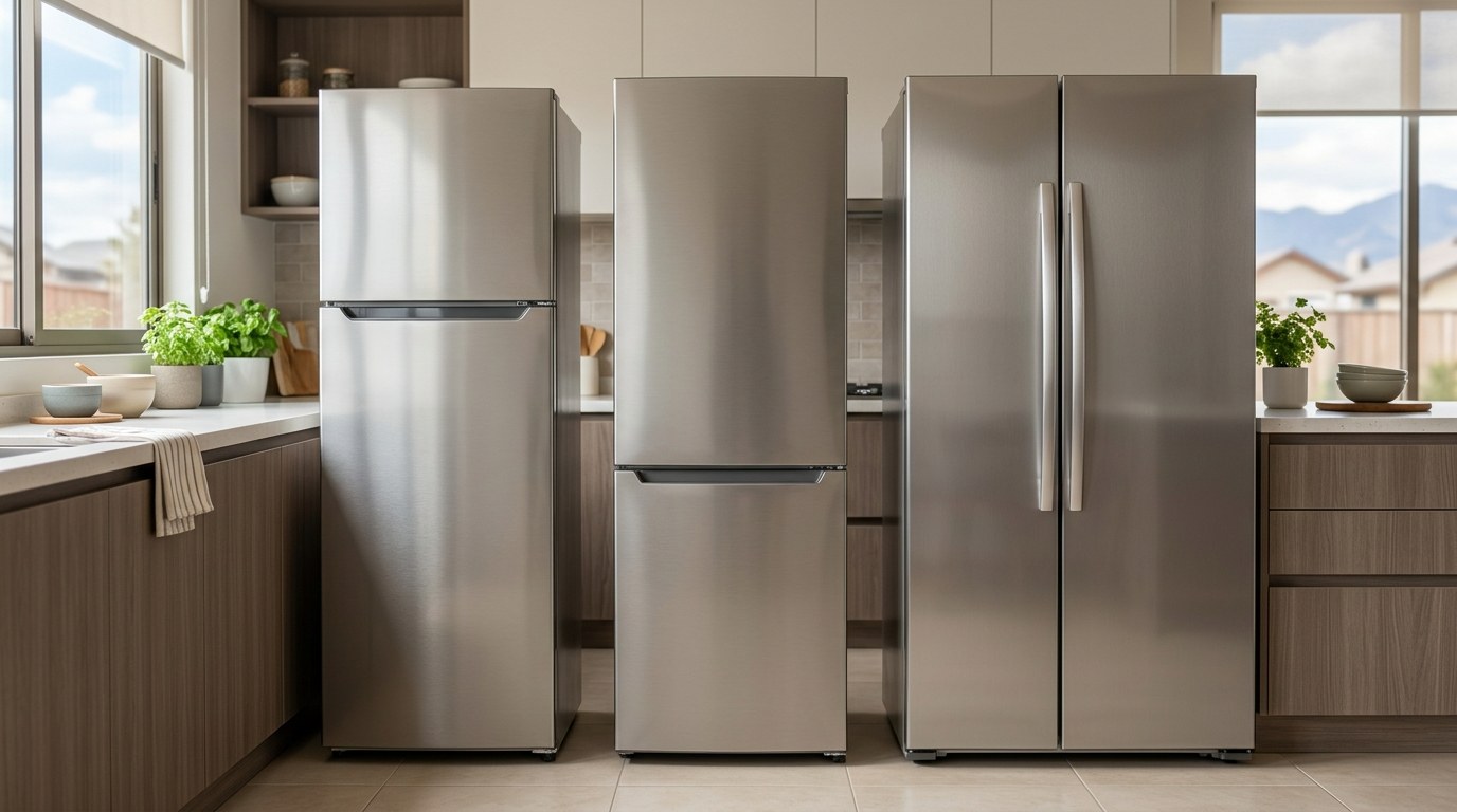 Refrigerador side by side en una cocina moderna