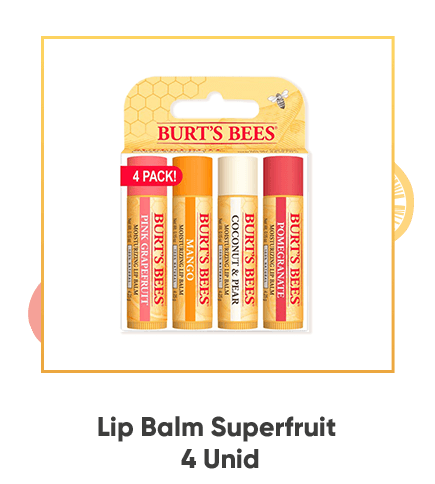 LIP BALM SUPERFRUIT BURT'S BEES 4 UNIDADES 17 G